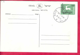 ISRAELE - INTERO CARTOLINA POSTALE 50 - ANNULLO " ACCO *9.5.57* - Otros & Sin Clasificación