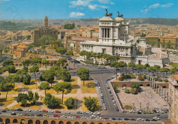 CARTOLINA  ROMA,LAZIO-PANORAMA DELLA ZONA ARCHEOLOGICA-STORIA,MEMORIA,CULTURA,IMPERO ROMANO,BELLA ITALIA,VIAGGIATA 1985 - Mehransichten, Panoramakarten