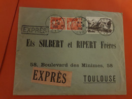 Enveloppe En Exprès De Rodez Pour Toulouse En 1950 - D 382 - 1921-1960: Période Moderne