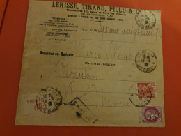 Enveloppe Commerciale En Chargé De Paris Pour Carentan En 1938 - D 386 - 1921-1960: Periodo Moderno