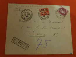 Enveloppe Commerciale En Exprès De Brest Pour Paris En 1940 - D 389 - 1921-1960: Moderne