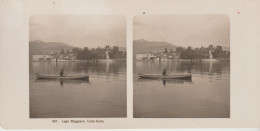 Carte Stéréoscopique 9x18 Cm Cartonnée. ITALIE.(Barque Sur) Lago Maggiore . Isola -Bella - Other & Unclassified