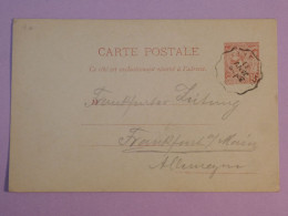 S0 MONTE CARLO   BELLE CARTE FERROVIAIRE RR  1911  A FRANKFURT ALLEMAGNE  +AFF. INTERESSANT + - Enteros  Postales