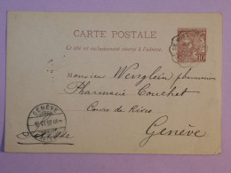 S0 MONTE CARLO   BELLE CARTE FERROVIAIRE RR  1898    A  GENEVE SUISSE   +AFF. INTERESSANT + - Entiers Postaux