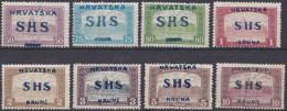 Yougoslavie 1918  NMH ** Timbres Hongrois Surchargés SHS 8 Valeurs (K3) - Neufs