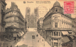 BELGIQUE - Bruxelles - Eglise Et Rue Sainte Gudule - Carte Postale Ancienne - Other & Unclassified