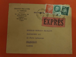 Enveloppe Commerciale En Exprès De Marseille Pour Chateauroux En 1944 - D 412 - 1921-1960: Période Moderne