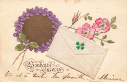 FANTAISIE - Fleurs - Souhaits Sincères - Carte Postale Ancienne - Other & Unclassified