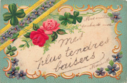 FANTAISIE - Fleurs - Mes Plus Tendres Baisers - Carte Postale Ancienne - Other & Unclassified