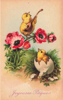 FETES & VOEUX - Joyeuse Pâques - Poussin - Fleurs - Carte Postale Ancienne - Pasen