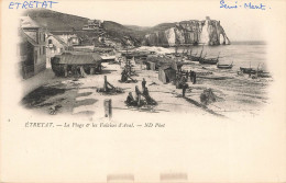 FRANCE - Etretat - La Plage Et Les Falaises D'Aval - Carte Postale Ancienne - Non Classés