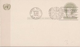 UN New York - Postkarte (MiNr: P 2) 1958 - ESt - Storia Postale