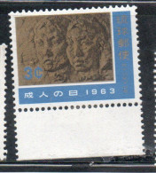 RYUKYU ISLANDS US POSSESSIONS IN JAPAN 1963 YOUNG MAN AND WOMAN STONE RELIEF 3c MNH - Riukiu-eilanden