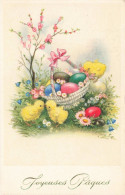 FETES & VOEUX - Joyeuses Pâques - Poussin - Œufs - Carte Postale Ancienne - Easter