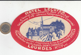 ETIQUETA - STICKER - LUGGAGE LABE HOTEL LECUYER   - LOURDES  - FRANCE - Etiquettes D'hotels