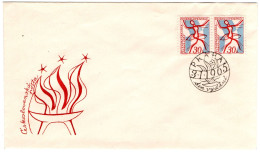 FDC - Sport - Exercise Book Drawing - 1965 Occasional Postmark - Prague - Gezamelijke Uitgaven