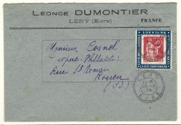 Timbre -  -  Vignette  Porte Timbre -    27  Louviers  La Cite Printaniere  Etenveloppe  Leon Dumontier Lery - Used Stamps