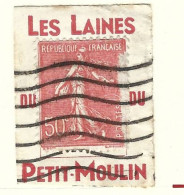 Timbre -  -  Vignette  Porte Timbre - Semeuse -  Les Laines Du Petit Moulin - Used Stamps