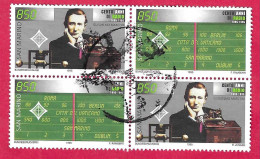SAN MARINO - 1995 - MARCONI  - COPPIA TETE-BECHE -  USATA   - USATA ( YVERT 1408- MICHEL 1615\6 - SS 1458\9) - Used Stamps