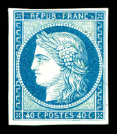 N°5B, 40c Bleu, Premier Non émis, Imprimé Avant Le 9 Mars 1849, Date De La Décision Du Changement De Couleur Du 20c Et D - 1849-1850 Cérès