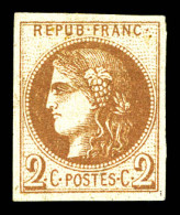 N°40A, 2c Chocolat Report 1, TTB (certificat)  Qualité: *  Cote: 1750 Euros - 1870 Bordeaux Printing