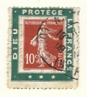 Timbre - Vignette  Porte Timbre -   Dieu Protege La France - Semeuse - Gebraucht