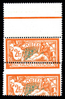 N°145, Merson 2F: Piquage Déplacé Sur Paire Haut De Feuille, TTB (certificat)  Qualité: **   - Unused Stamps