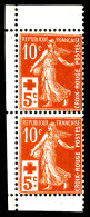 N°147b, Croix Rouge De 1914, Paire Verticale De Carnet. TB  Qualité: **  Cote: 250 Euros - Unused Stamps