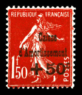 N°277a, +50c Sur 1f 50 Rouge: C De Caisse Au Dessus Du Premier T D'Amortissement. TB  Qualité: *  Cote: 275 Euros - Unused Stamps