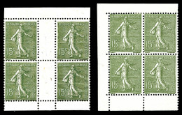 N°130e, Semeuse 15c, Deux Bd4 Provenant De Carnet (4ex*): Papier GC Et Papier Blanc, TTB  Qualité: **  Cote: 310 Euros - Unused Stamps