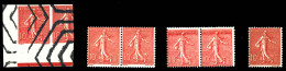 N°129, 10c Semeuse, Ensemble De Variétés */** Sur 6 Exemplaires. TTB  Qualité: N   - Unused Stamps