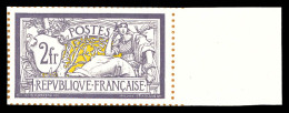 N°122, 2F Violet Et Jaune: Tirage Sur Bristol Avec Dentelure Figurée, Bord De Feuille, Très Jolie Pièce, R.R. (certifica - Unused Stamps