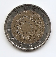 2015-MONEDA 2 EUROS. 30 AÑOS DE LA BANDERA EUROPEA . CIRCULADA (MBC) - Spagna