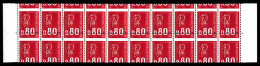 N°1816g, 80c Becquet: Piquage à Cheval En Bloc De 20 Exemplaires. SUP (certificat)  Qualité: **  Cote: 900 Euros - Unused Stamps