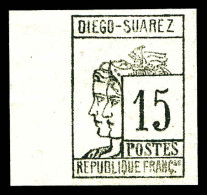 N°8, 15c Gris-noir, Bord De Feuille, Fraîcheur Postale, SUP (certificat)  Qualité: **  Cote: 600 Euros - Unused Stamps