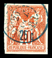 N°7B, 25c Sur 40c Orange Obl Càd Du 20.10.89. SUP. R.R. (signé Brun/certificats)  Qualité: Oblitéré  Cote: 3000 Euros - Used Stamps