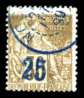 N°5Ab, 25 Sur 30c Brun: DOUBLE SURCHARGE, Obl Càd Du 22.07.89. SUP. R. R. (signé Brun/certificat)  Qualité: Oblitéré  Co - Used Stamps