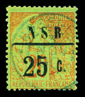 N°10, 25c Sur 20c Brique Sur Vert. TTB  Qualité: Oblitéré  Cote: 350 Euros - Used Stamps