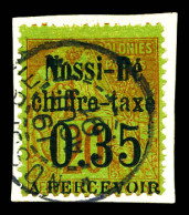 Taxe N°5, 35c Sur 20c Brique Sur Vert Sur Son Support, Tirage 250 Ex. SUP (signé Margues/certificat)  Qualité: Oblitéré  - Used Stamps