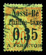 Taxe N°5, 35c Sur 20c Brique Sur Vert, Tirage 250 Ex. SUP (signé Brun/certificat)  Qualité: Oblitéré  Cote: 520 Euros - Used Stamps