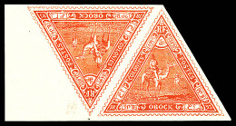 N°46, 5f Rouge En Paire Tête-bêche, Bord De Feuille Latéral. TTB (certificat)  Qualité: **  Cote: 720 Euros - Unused Stamps