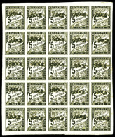 Taxe N°1a, 5c Noir, Réimpression En Feuillet De 25. SEULE PIECE REPERTORIEE. SUPERBE, RRR. (certificat)  Qualité: **  Co - Unused Stamps