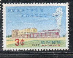 RYUKYU ISLANDS US POSSESSIONS IN JAPAN 1966 GRI MUSEUM SHURI 3c MNH - Ryukyu Islands