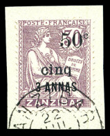 N°66, 50c Et Cinq Sur 3a Sur 30c, Sur Son Support. TTB. R.R (signé/certificat)  Qualité: Oblitéré  Cote: 1750 Euros - Used Stamps