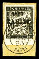 Taxe N°21, 20c Noir Bord De Feuille Obl Sur Son Support. SUP (signé Scheller/certificat)  Qualité: Oblitéré  Cote: 720 E - Used Stamps