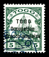 N°44, 5 Pf Vert Surchargé. TTB (certificat)  Qualité: Oblitéré  Cote: 650 Euros - Used Stamps