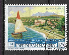 SAN MARINO - 1960 - POSTA AEREA - MOSTRA FILATELICA RICCIONE  L.125 USATO ( YVERT AV 126- MICHEL 666 - SS A137) - Luftpost