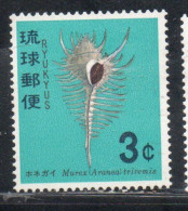 RYUKYU ISLANDS US POSSESSIONS IN JAPAN 1967 1968 SEASHELLS SHELL VENUS COMB MUREX 3c MNH - Ryukyu Islands