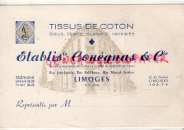 87-LIMOGES-MAGASIN VETEMENTS TISSUS COTON- COUEGNAS-RUE JEAN JAURES-RAFILHOUX-MARCEL SEMBLAT-CARTE PRECUSEUR - Kleidung & Textil