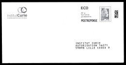 PAP Postréponse Eco Neuf Marianne L'engagée Institut Curie (verso 416029) (voir Scan) - Listos A Ser Enviados: Respuesta